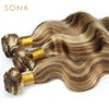 Piano Color P4/613 Highlighted Hair Bundles With Closure Remy Body Wave Ombre Ash Blonde Human Hair Weave With Highlights