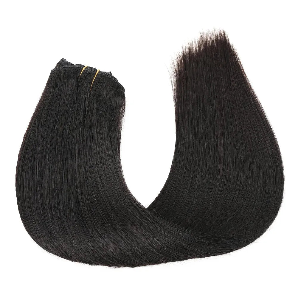 Seamless Clip ins Extensions Human Hair Straight Brazilian Remy Real Natural Hair 8Pcs 120G/Set Clip on Human Hair Extensions