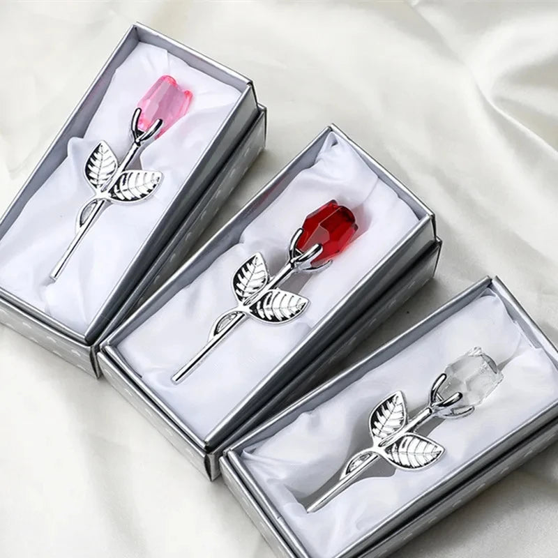 Valentinstag Geschenk Ich liebe dich Kristallbär Künstliche Rosenlehrer Muttertag Hochzeit Geburtstag Party Geschenke für Gäste