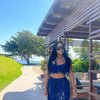 FAGADOER Sexy Hollow Out Tassels Pants Two Piece Sets Women Halter Sleeveless Backless Crop Top + Pants Outfit Female Streetwear