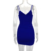 Women Sexy Cutout Bodycon Dress Euro Style Cross Back Straps Hollow Out Nightclub Party Evening Outfit Slim Fit Stretchy Dress