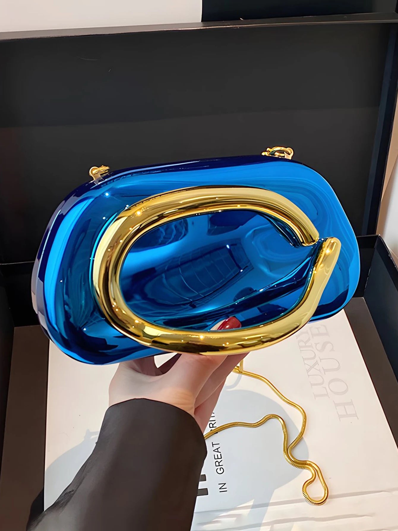 Mode Elegante Metallverschluss Boxförmige Umhängetaschen Damen Abendtaschen Hochzeit Mini Damen Geldbörse Party Niedliche Geldbörse Clutch