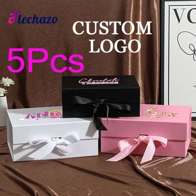 5 Stück Geschenkbox mit Deckel Personalisierte Brautjungfern-Trauzeugen-Antragsbox mit Band Geschenkverpackung Hochzeitsboxen
