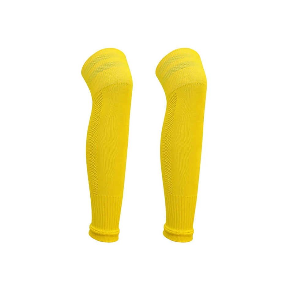 Loogdeel Adult Leg Warmers Elastic Soccer Shin Guard Calf Socks Over Knee Men Sports Compression Protection Long Sleeve Training