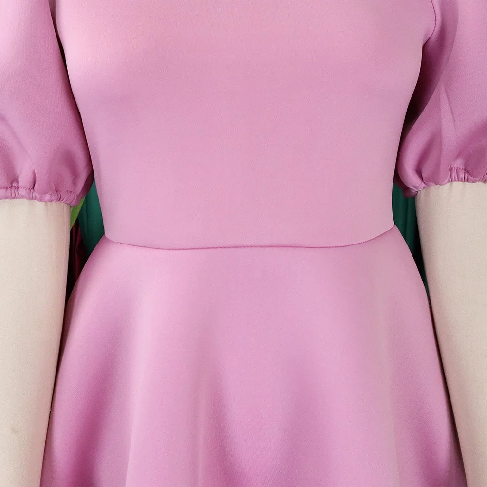 Elegant Party Dress for Woman 2024 Modern O Neck Short Sleeve High Waisted A Line Mid Calf Luxury Birthday Dinner Vestidos Mujer