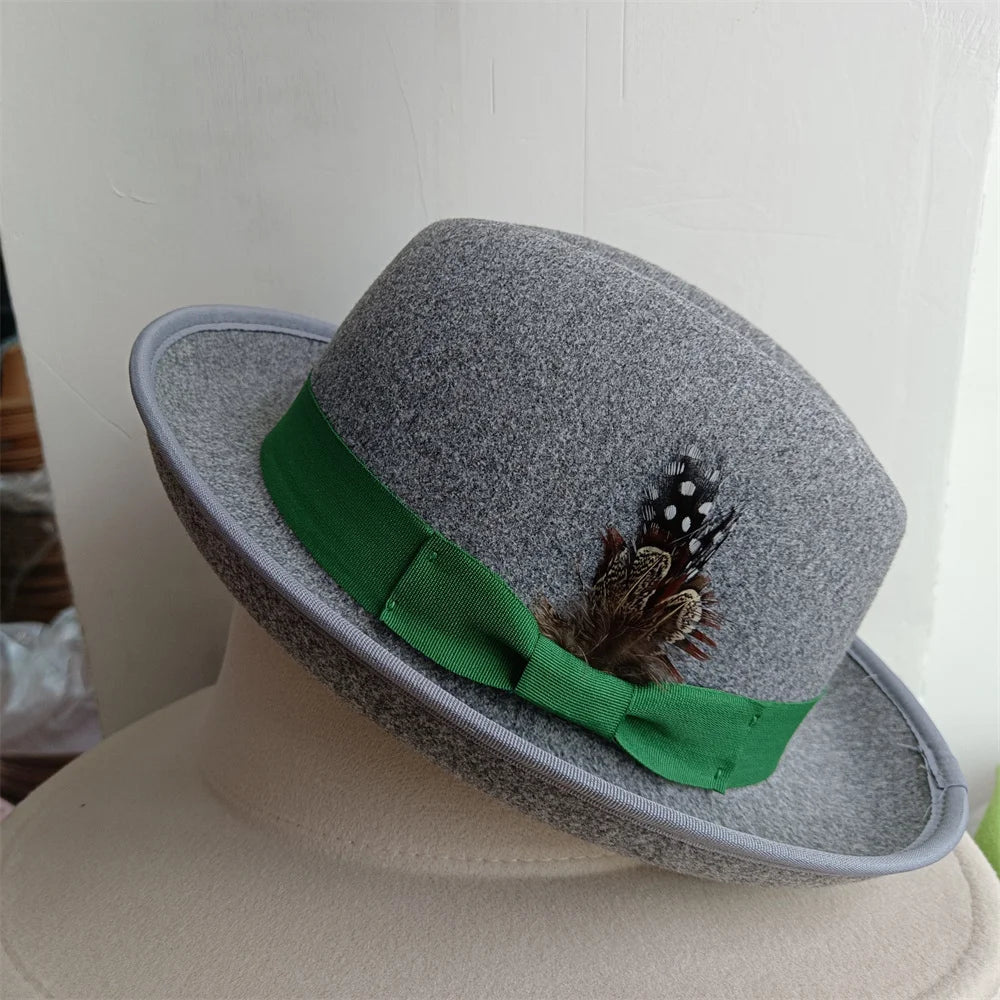 the Derby Hat bowler hat  Fedora for Women and Men Party Hat Men Hat for Winter Elastic Band Felt Hat Jazz Church Hat Wholesale