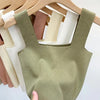 2026 Summer Women Sexy Sleeveless Tops Fashion Short Square Collar Tank Tops 6 Colors Knitted