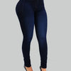 Woman's pure color jeans denim high waist jeans street play cultivate one's morality pants shaping figure with high waist jeans