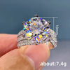 Huitan 10MM Cubic Zirconia Wedding Bands Ring for Women Luxury Crystal CZ Ring Engagement Accessories New Arrival Trendy Jewelry