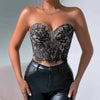 Women Floral Lace Off The Shoulder Crop Tube Top Sexy Strapless Sleeveless Bandeau Tops Y2K Going Out Night Club Party Crop Tops