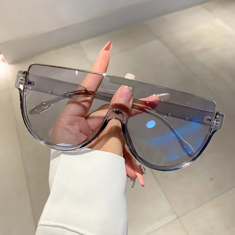 Vintage Halbrunde Sonnenbrille Damen Mode Monoblock Outdoor Brille Shades Trend 2023 Neues Design UV400 Brillen