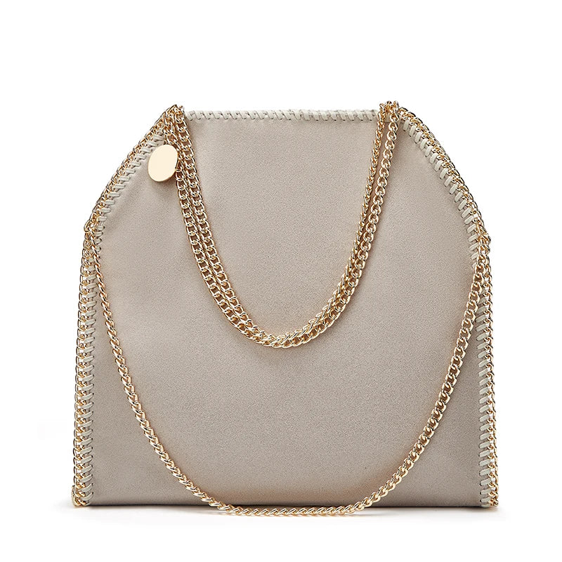 Designer's retro braided chain environmental microfiber handbag Women's new fashion multi-functional large capacity shoulder bag