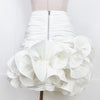 CM.YAYA 2024 Spring/Summer A-Line Women Skirt Satin Ruffles 3D Floral Decorations Night Club Party Hip-Wrapped Short Skirts
