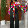 Wmstar Plus Size Two Piece Sets Wholesale Long Sleeve Print Top and Wide Leg Pants Matching Suit Fall Clothing Dropshopping