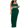 Women Dresses 2 Piece Outfits Sexy Sleeveless Slit Dress Hollow Out Bodycon Maxi Skirt Sets Vacation Midi Dress فساتين سهرة