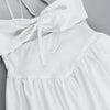 Hollow Ruched  Dress Women Square Collar Lace-up Shoulder Strap Backless Sleeveless Ruffles Street Trend Mini Bodycon