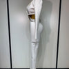 Women Sexy Long Sleeve Beading Bodycon Two Pieces Pants Bandage Set 2025 Celebrity Designer Fashion Women's Luxury Birthday Set