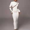 Articat-Women's Split Long Sleeve Midi Dress, Sexy Hollow Out, Split, Irregular, Irregular, Party, Club, Evening