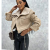 Faux Leather Jackets Women PU Short Thick Warm Black Outwear Female Aviator Retro Lapel Velvet Coat 2023 New Winter Woman Tops