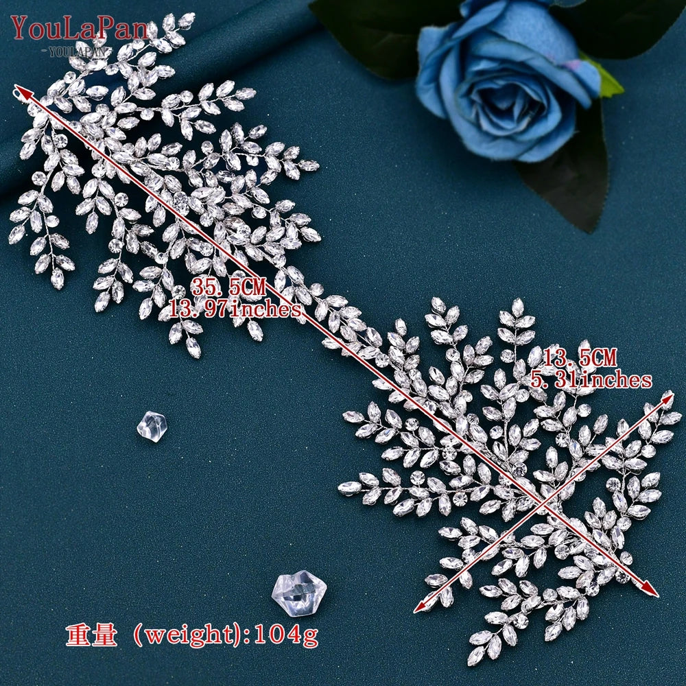YouLaPan HP500 Rhinestone Bridal Headband Tiara Wedding Hair Accessories Luxury Bride Headpiece Pageant Headdresses Hair Jewelry