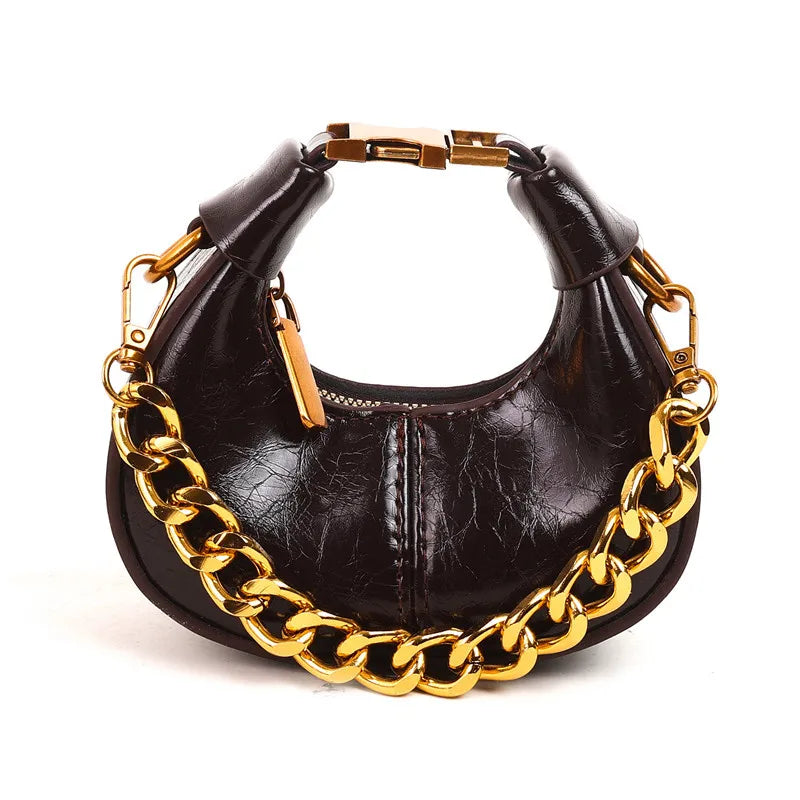 2024 Herbst Winter Mini Umhängetaschen für Damen Luxus Halbmond-Handtaschen für Damen Handtaschen mit Griff Weibliche kleine Tasche