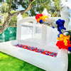 White Bounce House for Kids and Adults, Slide and Ball Pit, Outdoor PVC Jumper, Bouncy Castle, 15x15ft,With Aie Blower