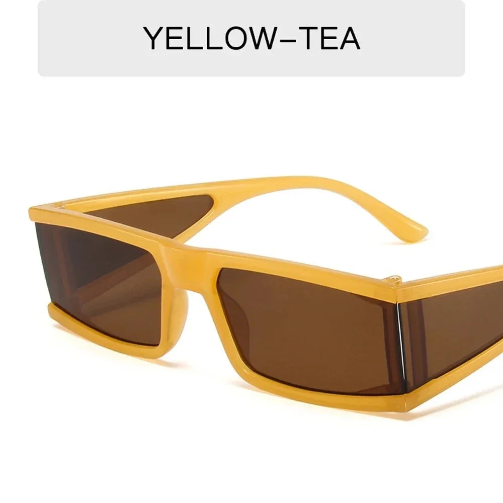 Retro Fashion Punk Square Sunglasses For Women Men Ins Popular Small Frame Silver Sun Glasses Trending Shades UV400 Ladies Eye