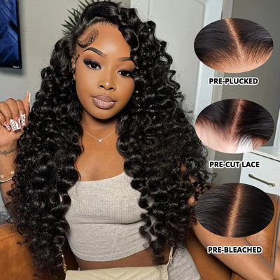 Alimice Günstiger Preis 4x4 Lace Closure Loose Deep Wave Echthaarperücke Glueless Transparente Lace Closure Echthaarperücke 4x4