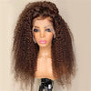 Chocolate Brown Curly Human Hair Wigs 13x4 13x6 Deep Wave Lace Frontal Wigs For Women Pre Plucked 100% Brazilian Human Hair Wig