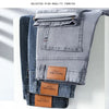 Sommer elastische Herrenjeans Mode Grau Bequeme Business Straight Stretch Baumwolle Casual Denim Hose Marke Männliche Dünne Hosen