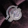 2023 New Luxury Silver Color Luxury Big Wedding Rings Set for Bridal Women Engagement Finger Party Gift Designer Jewelry R4428