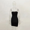 Sexy Trägerloses schulterfreies, pinkfarbenes Bodycon-Kleid für Damen, rückenfreies, schmales Minikleid, Club-Party-Kleider