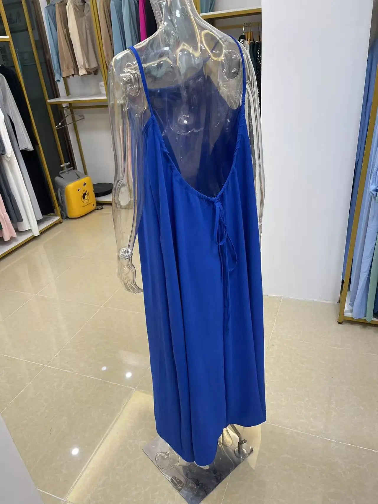 New Arrival Women's Strapless Backless Long Loose Home Dress Comfortable Sleepwear Casual Maxi Dress