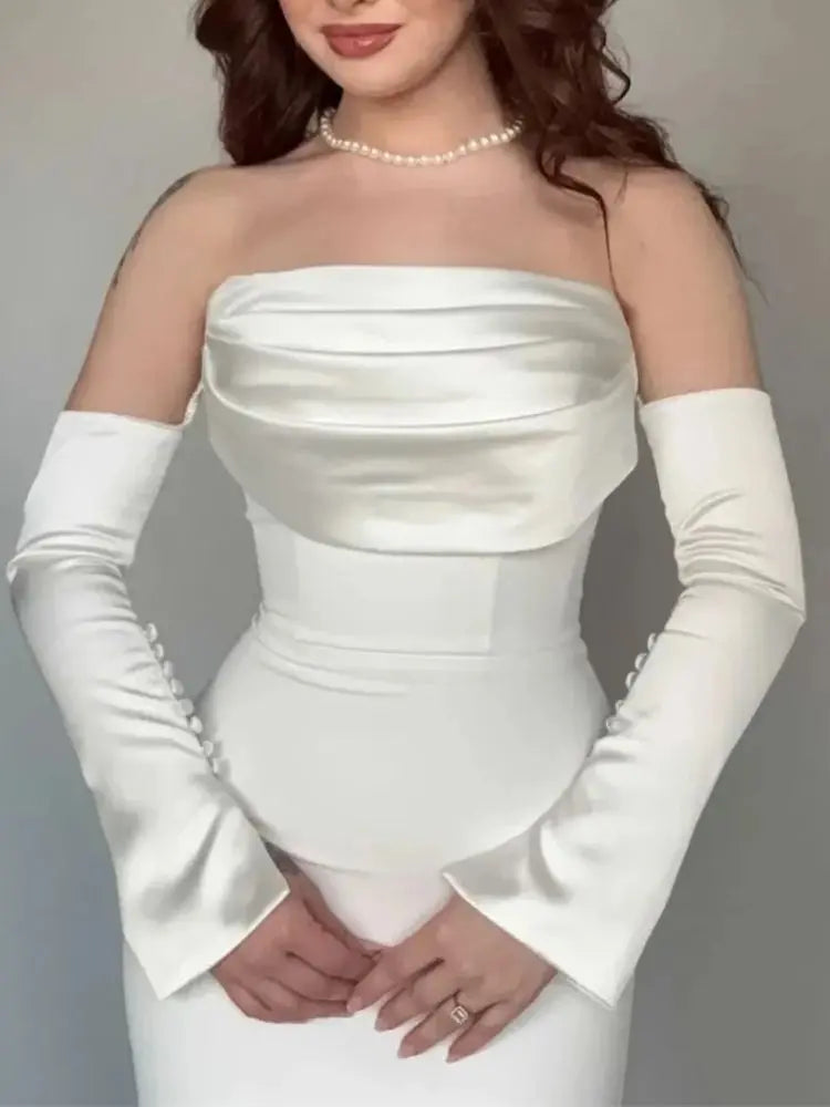 Maßgeschneidertes Meerjungfrauen-Abendkleid Party Klassisches Jersey-Kleid Trägerlose Kleider Modern Saudi-Arabien In Farben erhältlich Celebrity Gowns
