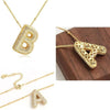 RAKOL Exquisite Copper Gold-plated Zircon Pendant American Minimalist Collarbone Chain 26 A-Z Balloon Letter Necklace For Women