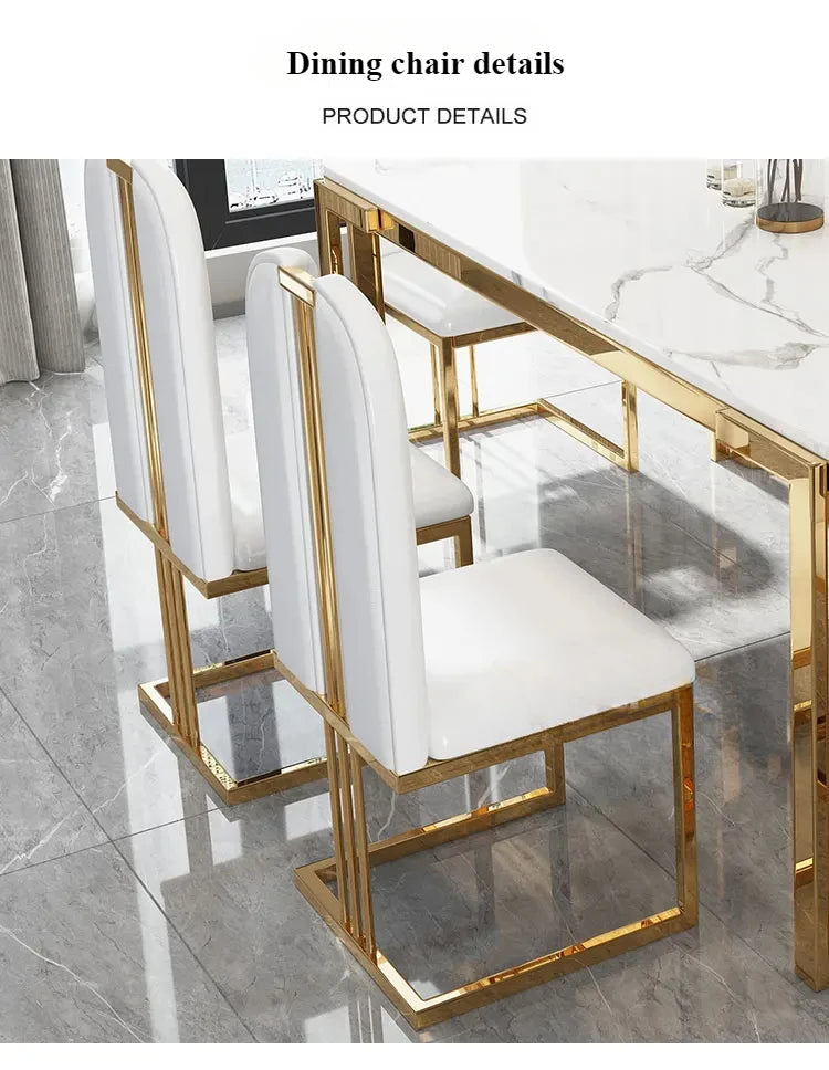Einzigartige Luxus-Esstischstühle mit modernen Metallbeinen, rechteckiger Esstisch im platzsparenden nordischen Design, Mesa De Comedor Möbel