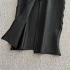 Faionable Diamond Embellied Wrap Skirt Set ort Top Long Dr Slimming High Collar Long Sve Zipper Two Piece Set