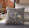 Croker Horse 45cm Throw Pillow Cushion Covers Pack Of 1 Pcs Luxury Horse Embroidery Modern Style Couch Sofa Pillow Covers