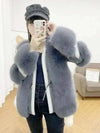 DEAT Fashion Temperament Thickened Fur Coat Cardigan Women Top-Quality Leather Patchwork Long Sleeve Jacket 2024 Winter 11SX023