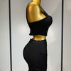 Damen sexy Top kurzer Rock Bodycon Bandage Zweiteiler Sets Weiß Schwarz 2025 Abendparty Luxus Geburtstag Outfit Nachtclub Anzüge