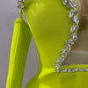 Sexy Off Shoulder Luxury Diamonds Long Bodycon Bandage Dress 2025Women Celebrity Elegant Prom Gown Birthday Club Cocktail Dress