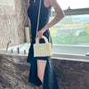 Edle Kristallperlen-Abendtasche Hochzeit Clutch mit Perlenkette Neue handgefertigte Perlenketten-Umhängetasche Handtasche Abendkleidtasche