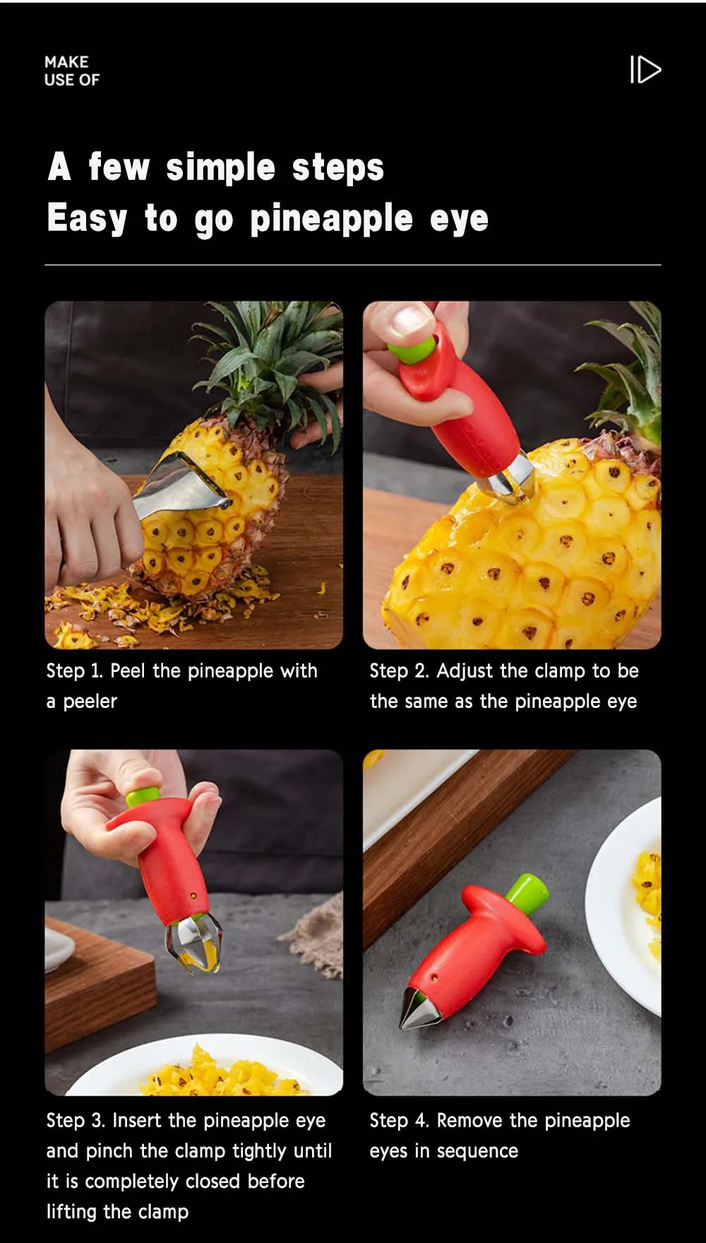 Strawberry Huller Pineapple Cutters Novel Tomato Stalks Remover Fruit Knife Useful Strawberry Leaf Cleaner Kitchen Accessories