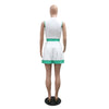CM.YAYA Women's Set Sleeveless V-neck Vest  + Pleated Skirts 2025 Summer Cute Street Beach Two 2 Piece Sets Outfits Tracksuit