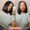 13x4 Glueless Lace Front Perücke Echthaar Glatt 13x6 HD Transparent Lace Frontal Perücken Kurze Bob Perücke für Frauen Remy 250% Dichte