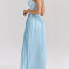 Pure sexy French high-end tube top one-shoulder dress female long seaside holiday pleated skirt