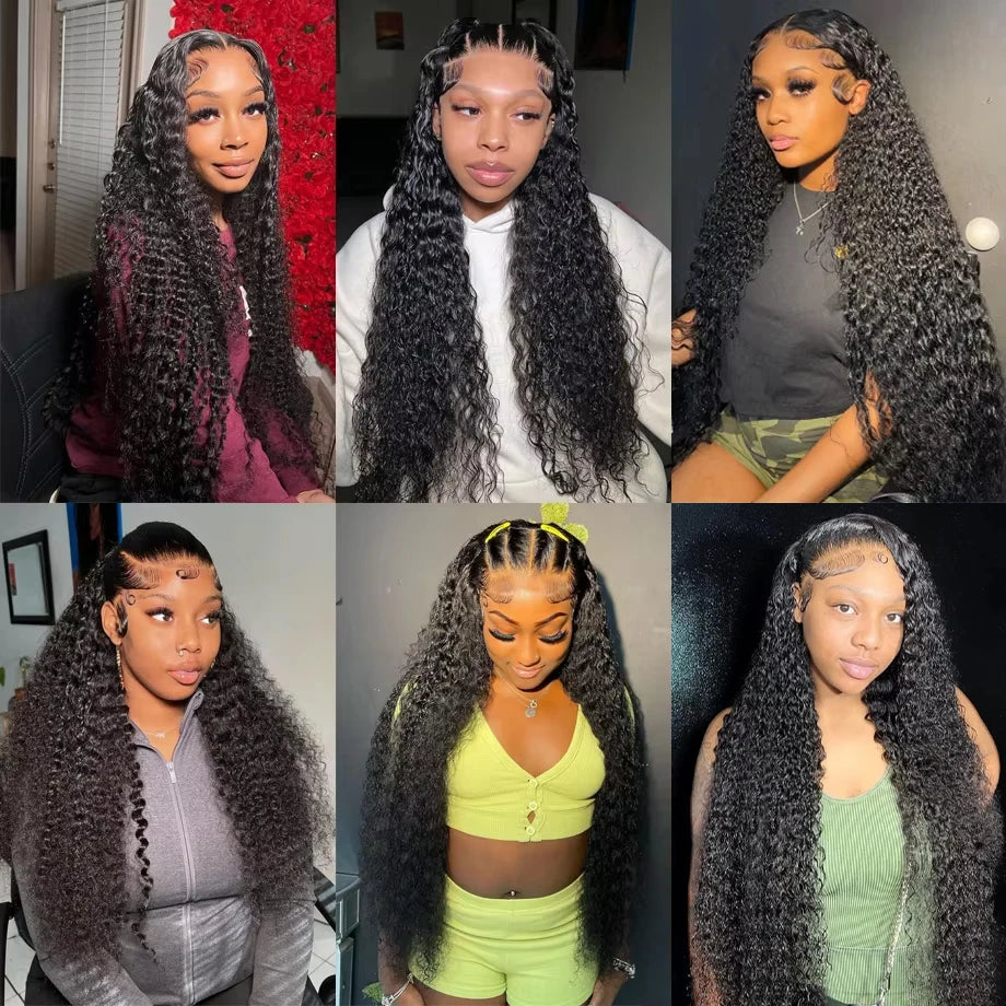 180% Curly Wigs Human Hair Lace Frontal Wig 13x4 Hd Water Wave Lace Front Human Hair Wig Deep Wave Human Hair Wigs Brazilian