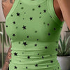 Summer Basic Elastic Tank Top Digital Printing T-shirt Women's O Neck Racerback Sexy Tank Top Stripe Print Sleeveless Tank Top