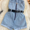 2024 Summer Rompers Women Jeans Jumpsuit Off Shoulder Loose Casual Denim Rompers Womens Jumpsuits Wide Leg Casual Denim Overalls