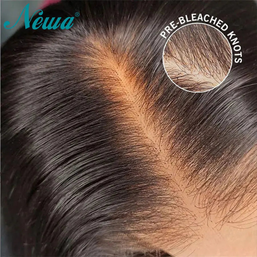 Newa Hair Human Hair HD Lace Wig With Bangs 5x5/7x5 HD Lace Closure Wig Natural Black Glueless Wigs Pre Plucked HD WIG For Women